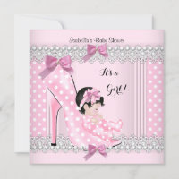 Cute Baby Shower Meisje Roze Stippen Hoge Hak 2