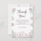 Cute Baby Shower Ocean Coastal Theme Bedankkaart (Voorkant)