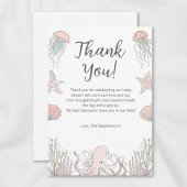 Cute Baby Shower Ocean Coastal Theme Bedankkaart