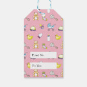 Cute baby shower patroon cadeaulabel (Achterkant)
