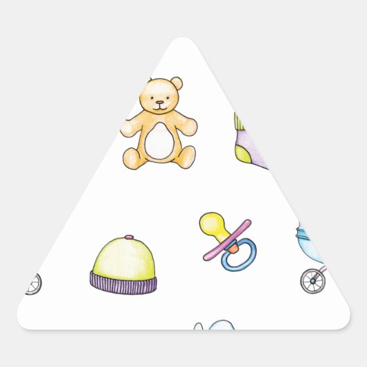 Cute baby shower patroon driehoek sticker (Voorkant)