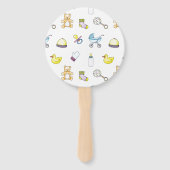 Cute baby shower patroon handwaaier (Achterkant)