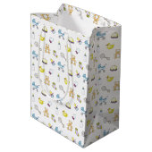Cute baby shower patroon medium cadeauzakje (Achterkant Gekanteld)