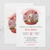 Cute Baby Shower Rabbit Sweetheart Valentine Kaart (Voorkant / Achterkant)