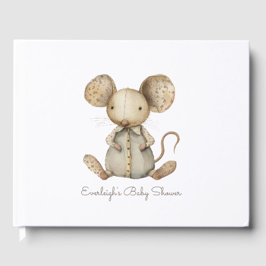 Cute Baby shower Woodland Mouse Stuffé Livre d'inv (Recto)
