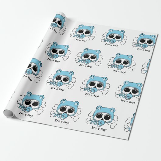 Cute Baby Skull Cadeaupapier (Uitgerold)