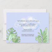 Cute Baby Sloth Blue Baby shower Kaart (Achterkant)