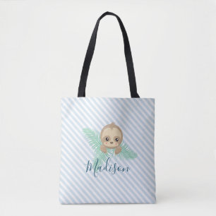 Cute Baby Sloth Monogram Canvas tas