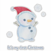 Cute Baby Snowman First Christmas Sticker (Voorkant)