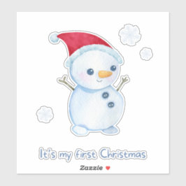 Cute Baby Snowman First Christmas Sticker