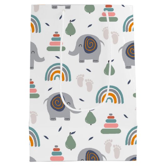 Cute Baby Speelgoed Pattern Medium Cadeauzakje (Achterkant)