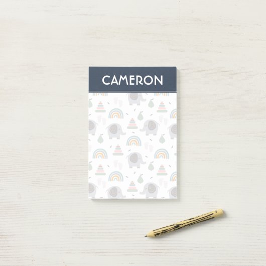 Cute Baby Speelgoed Pattern Post-it® Notes (Op bureau)