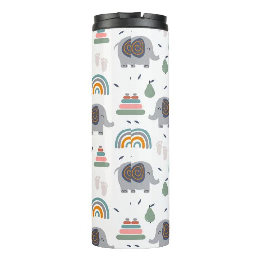 Cute Baby Speelgoed Pattern Thermosbeker (Achterkant)