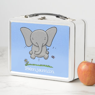 Cute baby springende olifant cartoon illustratie