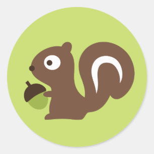 Cute Baby Squirrel Design Ronde Sticker
