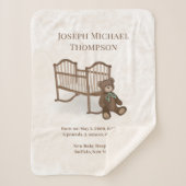 Cute  Baby Stats Custom Teddy Bear Nursery Sherpa Deken (Voorkant)