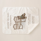 Cute  Baby Stats Custom Teddy Bear Nursery Sherpa Deken (Voorkant (horizontaal))