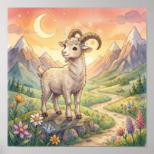 Cute Baby Steenbok Zodiac Muur Kunst Poster (Voorkant)
