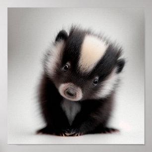 Cute Baby Stinkdier Portret Vierkant 1:1 Poster