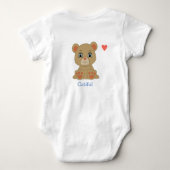 Cute Baby Teddy Bear Cartoon & Heart Romper (Achterkant)