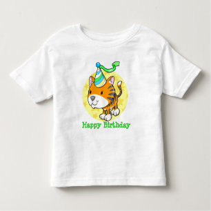 Cute Baby Tiger Cub Happy Birthday T-Shirt