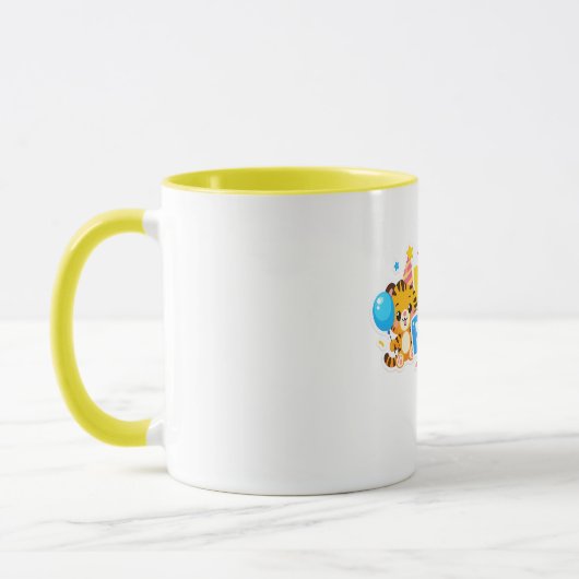 Cute Baby Tiger Happy Birthday Coffee Mug (Gauche)