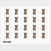 Cute Baby Tiger Ronde Sticker (Vel)