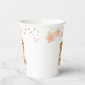 Cute Baby Tiger & Roze Flowers Party Paper Cups Papieren Bekers (Links)