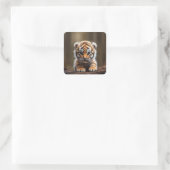 Cute Baby Tiger Vierkante Sticker (Tas)