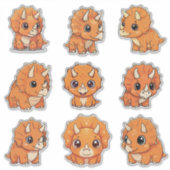 Cute Baby Triceratops Dinosaur Vinyl Sticker (Devant)
