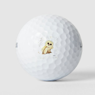 Cute baby uil dier Vogel aquarel dieren in het wil Golfballen