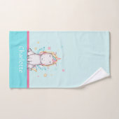 Cute Baby Unicorn Turquoise bleu Personnalisé (Serviette à main)
