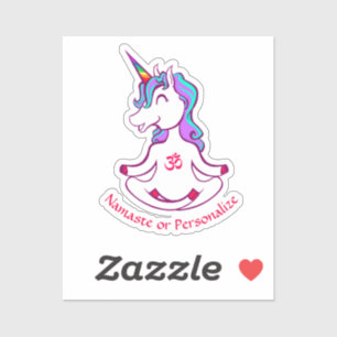 Cute Baby Unicorn Zen Yoga Meditation Namaste Sticker