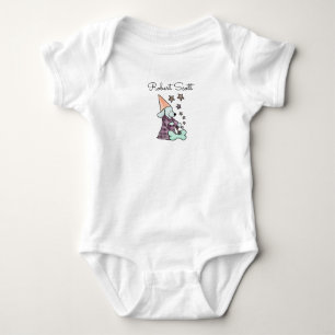 Cute Baby Unisex Blue Elegant Funny Dog Add Name Romper