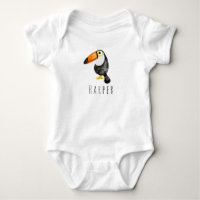 Cute Baby Unisex Waterverf Oerwoud Toucan en Name