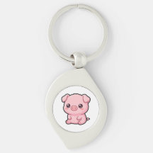 Cute Baby Varken Metalen Sleutelhanger