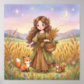 Cute Baby Virgo Zodiac Wall Art Poster (Devant)