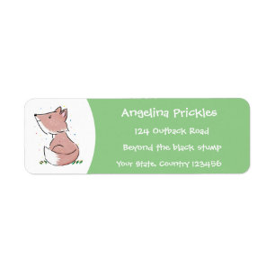 Cute baby vos cartoon illustratie etiket