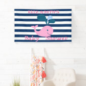 Cute Baby Whale, Navy Blue Stripes-Personalized Spandoek (Insitu)