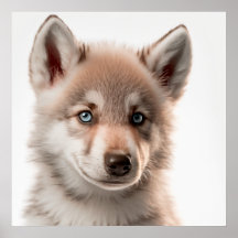 Cute Baby Wolf Portret | Vierkant 1:1