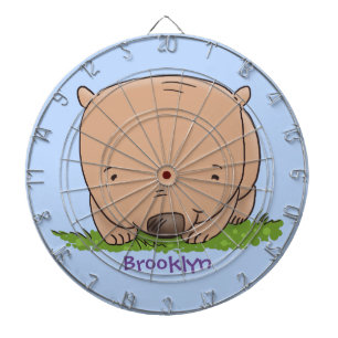 Cute baby wombat cartoon illustratie dartbord