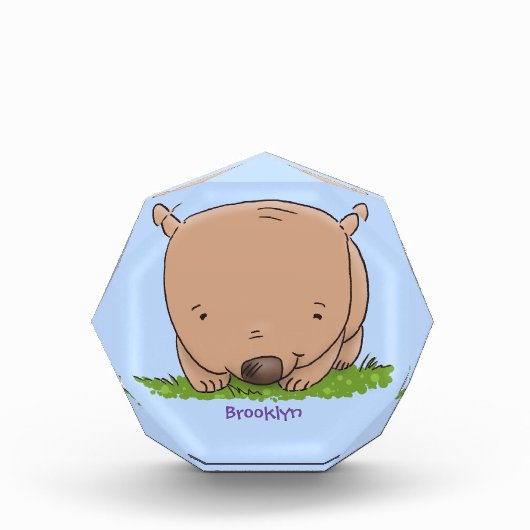 Cute baby wombat cartoon illustratie fotoblokken (Voorkant)