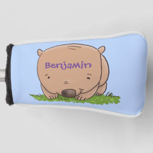 Cute baby wombat cartoon illustratie golfheadcover