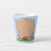 Cute baby wombat cartoon illustratie latte mok (Voorkant)