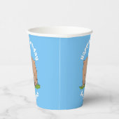 Cute baby wombat cartoon illustratie papieren bekers (Rechts)