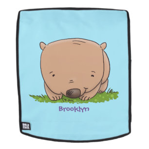 Cute baby wombat cartoon illustratie rugtassen