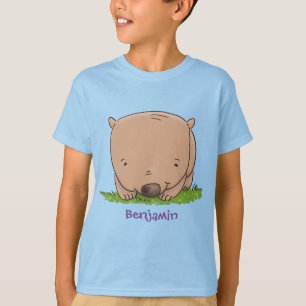 Cute baby wombat cartoon illustratie t-shirt