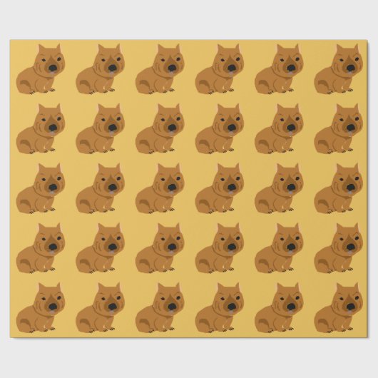 Cute Baby Wombat Design Cadeaupapier (Zoom)