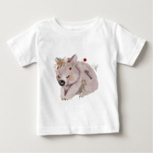 Cute Baby Wombat Gold Speckle Custom Name