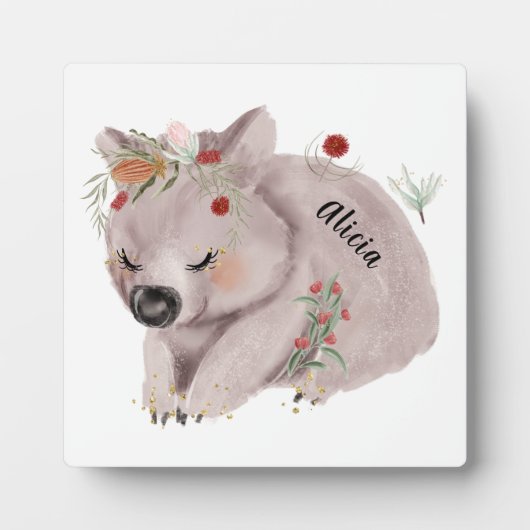 Cute Baby Wombat Gold Spectrum Custom Fotoplaat (Voorkant)